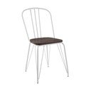 Sedia da pranzo bianca/di colore naturale in olmo massiccio District – Premier Housewares