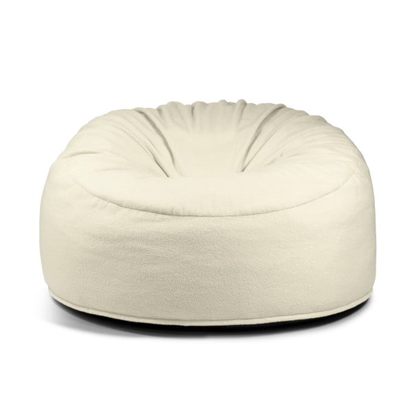 Puof a sacco color crema con rivestimento in bouclé Om 135 – SLOWDOWN-image-2