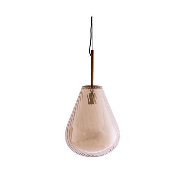 Lampadario color ambra con paralume in vetro Leona – Light & Living