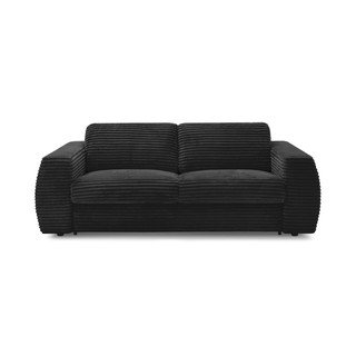 AC Design Furniture Maika Divano Letto 2 Posti In Pelle Sintetica Nero - H 84 X L 153 X P 98 Cm - Con Funzione Letto E Schienale Regolabile