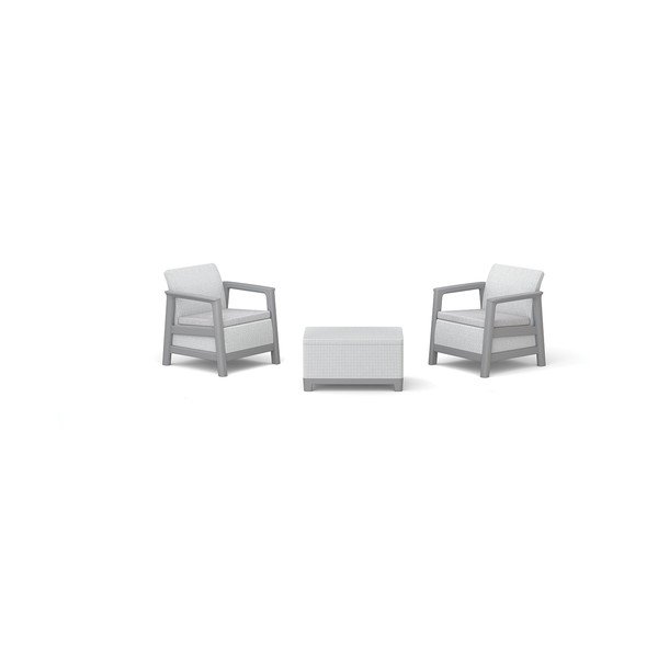 Set di mobili da giardino grigio chiaro per 2 persone Scandi Linea – Keter