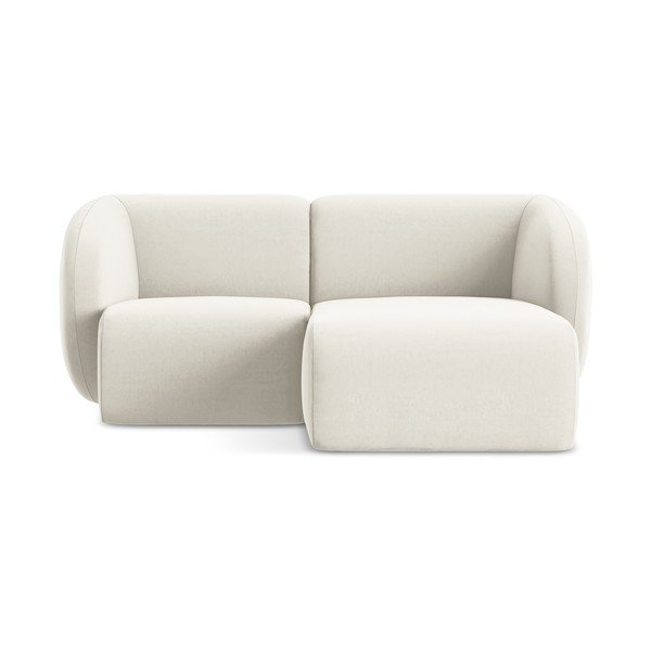 Divano angolare beige (con penisola a destra/con chaise lounge) con rivestimento in velluto Lani – Makamii