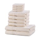 Set di 8 asciugamani crema chiaro e 2 asciugamani da bagno Marina Ecru - DecoKing