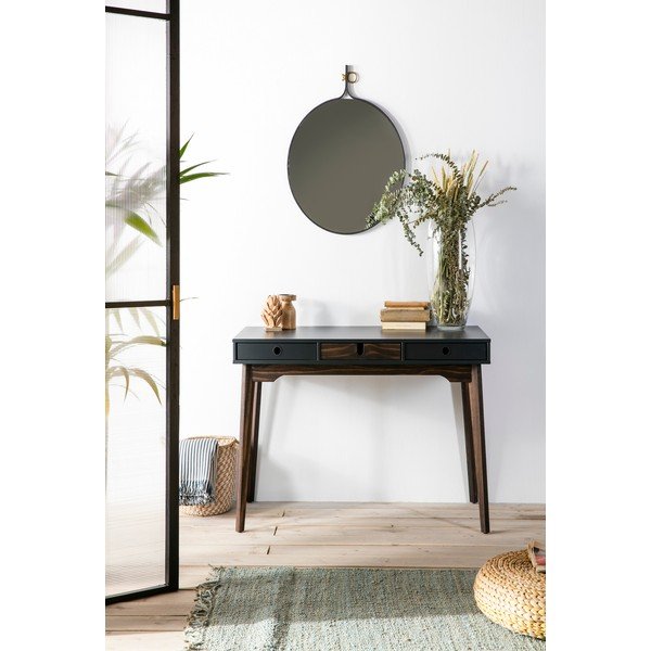 Consolle grigia con gambe in legno di pino Kiara - Marckeric-image-1