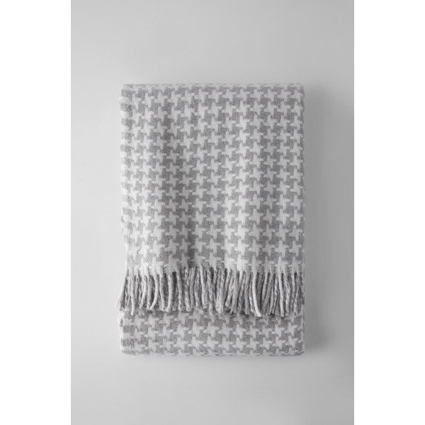 Plaid grigio chiaro con motivo a binario di gallo , 140 x 180 cm Pearls - Euromant