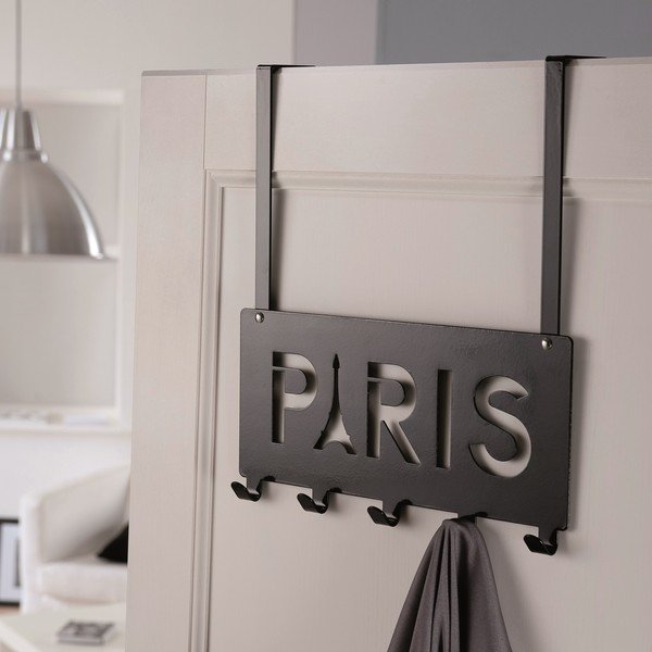 Gancio per porta in metallo nero 30 cm Paris - Compactor-image-1