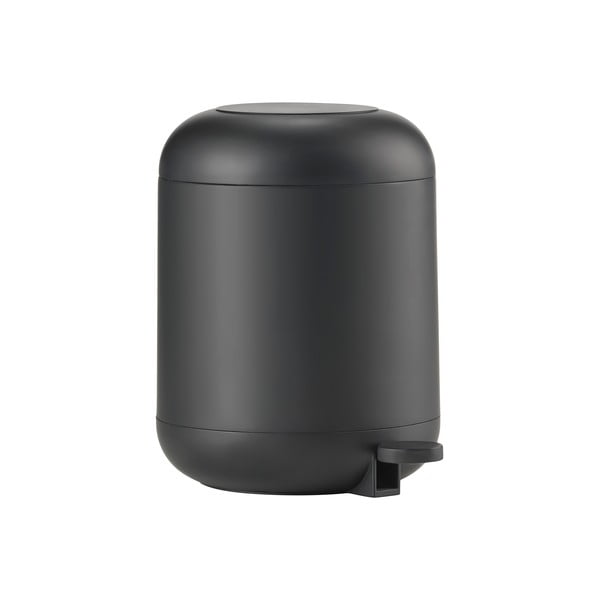 Cestino per la spazzatura nero in plastica con pedale 4 l Sensu – Zone