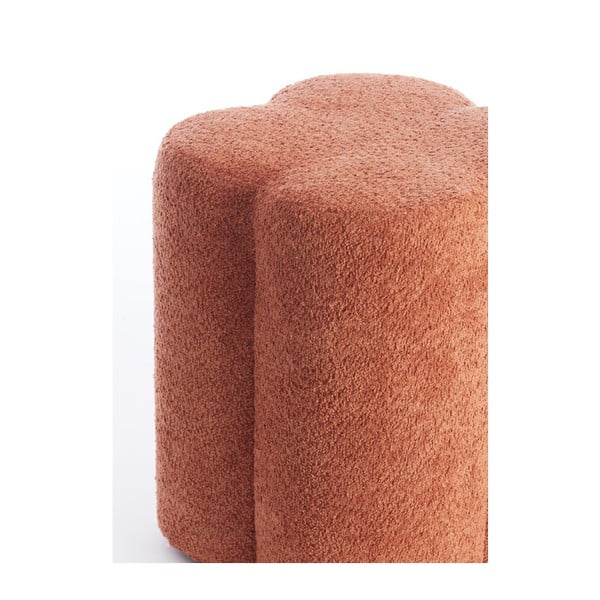 Sgabello in tessuto bouclé arancione Nalani - Light & Living-image-3