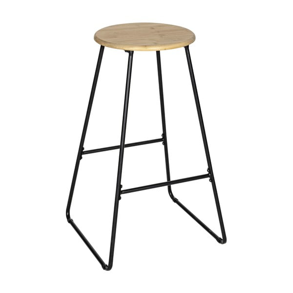 Sgabello da bar in bambù nero/naturale 70 cm Loft - Wenko-image-1