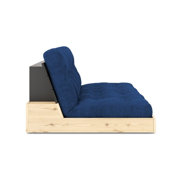Divano letto in velluto a coste blu 196 cm Base - Karup Design-image-3