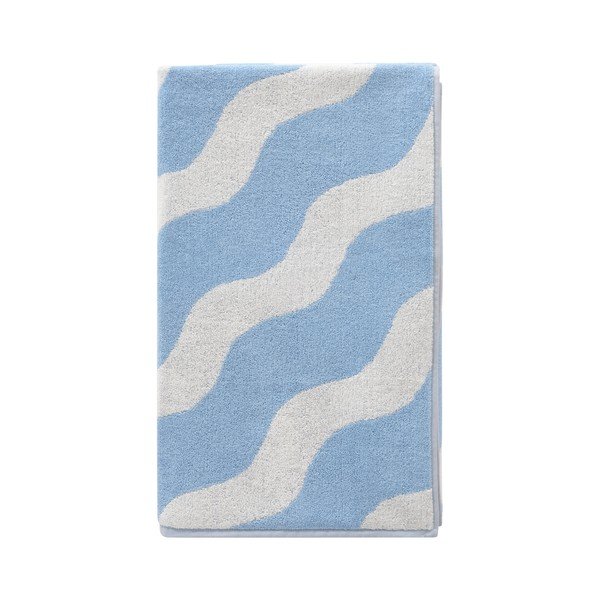 Asciugamano bianco/azzurro in cotone 90x150 cm Waves – Jotex