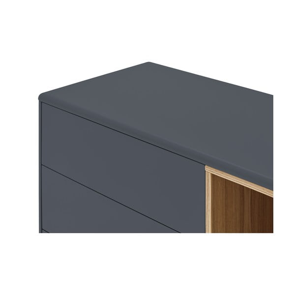 Cassettiera bassa grigio scuro 180x76 cm Corvo - Teulat-image-1