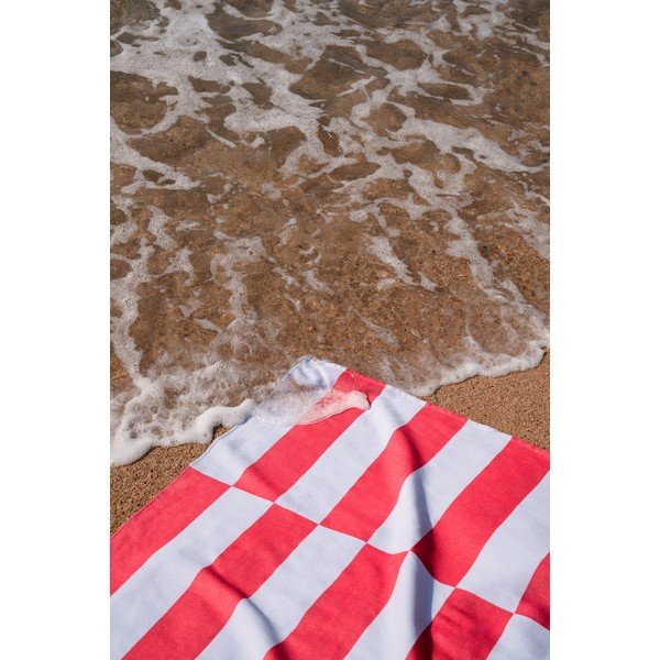 Telo mare rosso/azzurro in cotone 100x160 cm Su – noo.ma-image-2