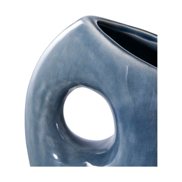 Vaso in ceramica blu scuro (altezza 18 cm) - House Nordic-image-3