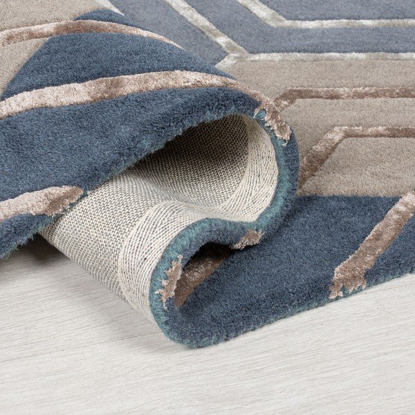 Tappeto in lana blu 160x230 cm Harlow - Flair Rugs-image-1