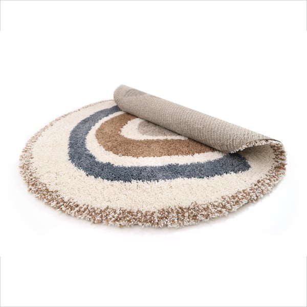 Tappeto per bambini beige/color crema in misto iuta ø120 cm Bohemian Rainbow Bleu – Nattiot-image-4