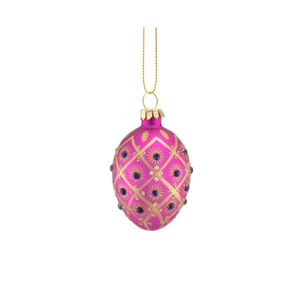 Set di palline di Natale in vetro 4 pz 4 cm Diamante Oval – Sass & Belle-image-1