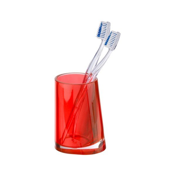 Červený kelímek na zubní kartáčky Wenko Paradise Red
