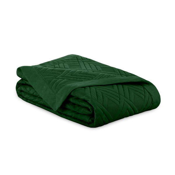 Copriletto verde scuro in microfibra con rivestimento trapuntato 170x210 cm Ophelia – Restilo