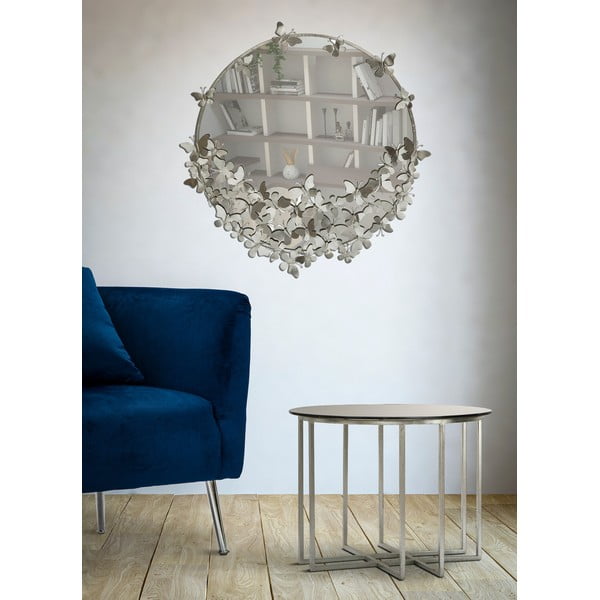 Specchio da parete in argento Round Silver, ø 91 cm - Mauro Ferretti-image-1