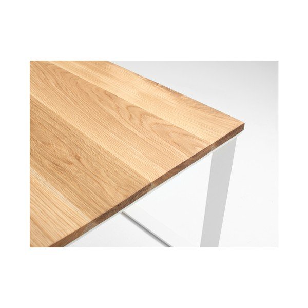 Konferenční stolek s bílým podnožím a dubovou deskou Custom Form Skaden-image-4