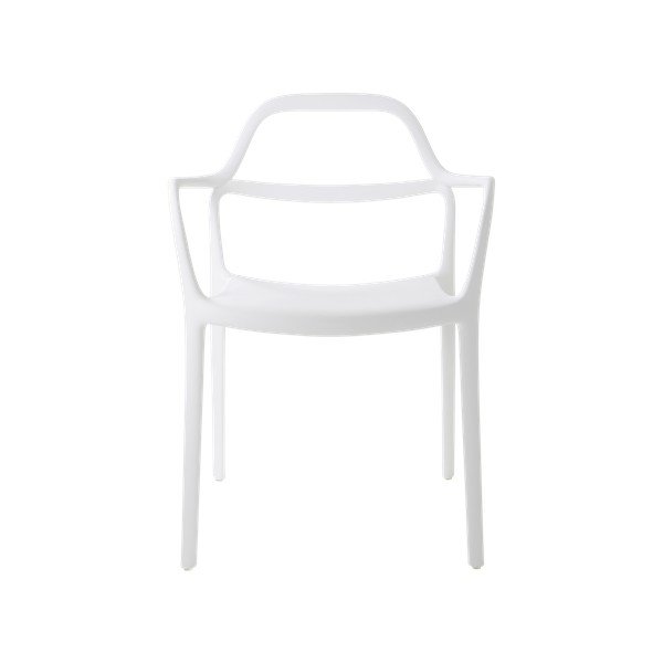 Sedie da pranzo in set bianche in plastica con braccioli/impilabili 2 pz Karlaby – Jotex-image-3
