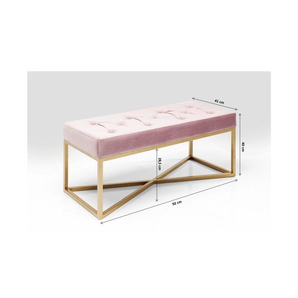 Panchina in velluto rosa chiaro Crossover - Kare Design-image-1