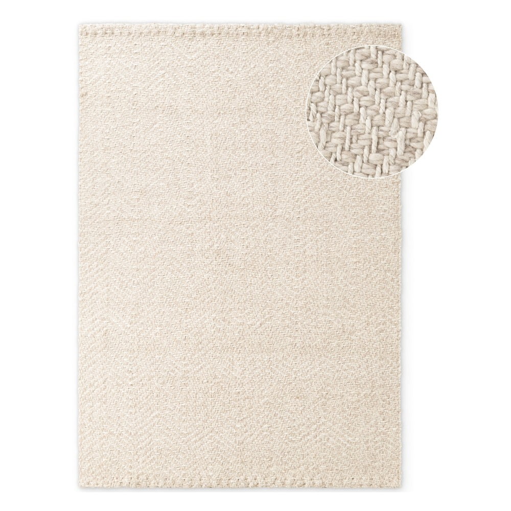 Tappeto color crema e avorio in misto lana tessuto a mano 200x290 cm Majoli – Elle Decoration | Tappeti