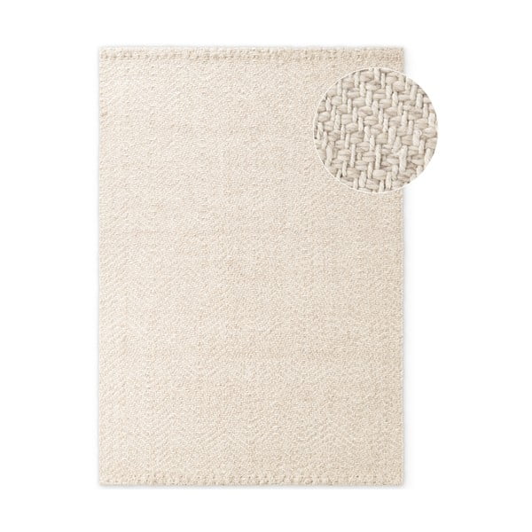 Tappeto color crema e avorio in misto lana tessuto a mano 200x290 cm Majoli – Elle Decoration