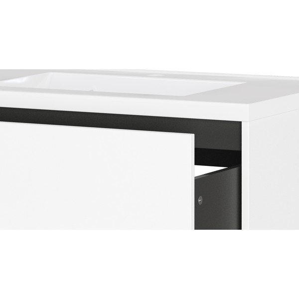 Mobile da lavabo bianco opaco da appendere 81x61 cm Bodera – Germania-image-4