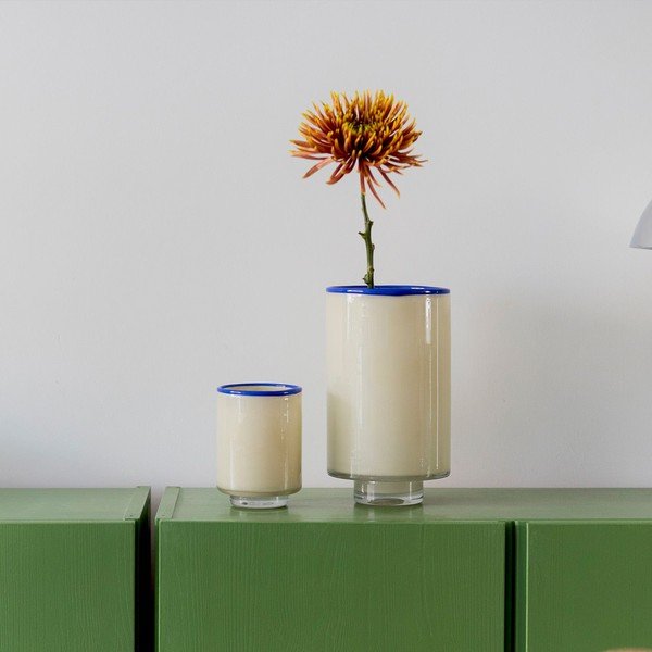 Vaso color crema in vetro (altezza totale 26 cm) Milo – ONA-image-1