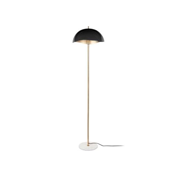 Lampada da terra con paralume in metallo nero e oro (altezza 154 cm) Waved - Leitmotiv