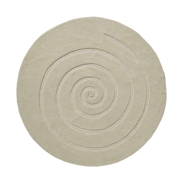 Tappeto in lana bianco crema , ⌀ 140 cm Spiral - Think Rugs