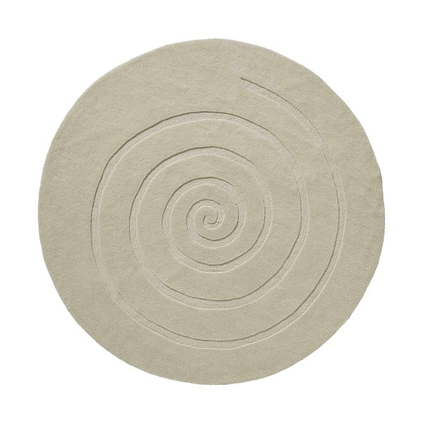 Tappeto in lana bianco crema , ⌀ 180 cm Spiral - Think Rugs