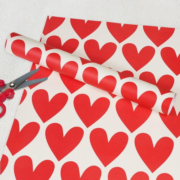 Set di 5 fogli carta da regalo Hearts - Rex London-image-1