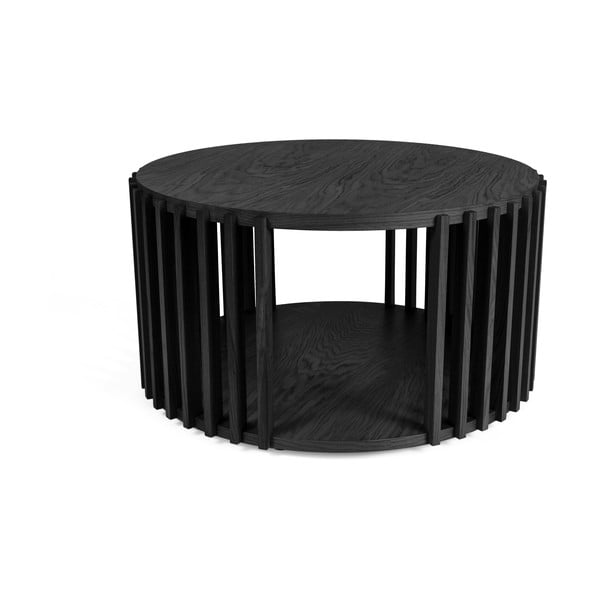 Tavolino in rovere nero , ø 83 cm Drum - Woodman-image-3