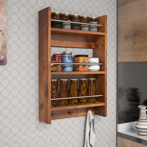 Scaffale da parete in legno per cucina Selo Walnut - Puqa Design-image-1