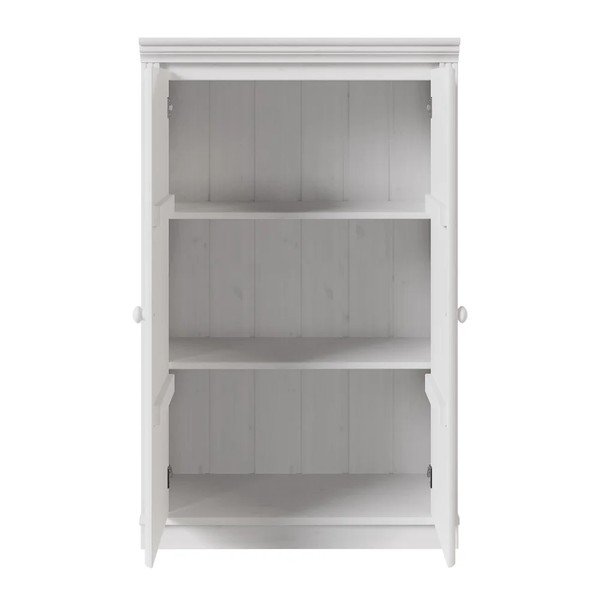 Armadietto bianco in pino massiccio 74x118x35 cm Anita – Støraa-image-2