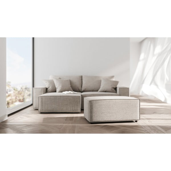 Pouf grigio e beige Melow - Ghado-image-3