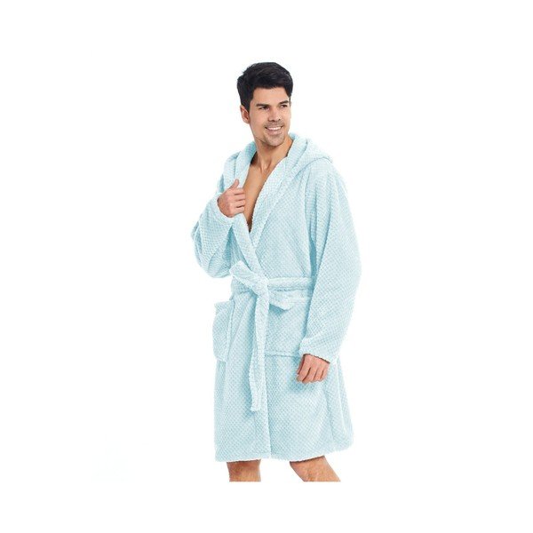 Accappatoio unisex in microfibra blu menta Sleepyhead, taglia S - DecoKing-image-1