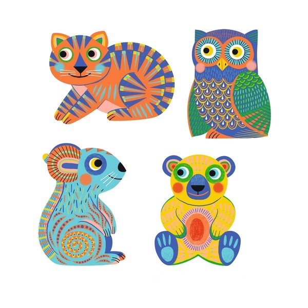 Pagine da colorare ad acqua Animals - Djeco