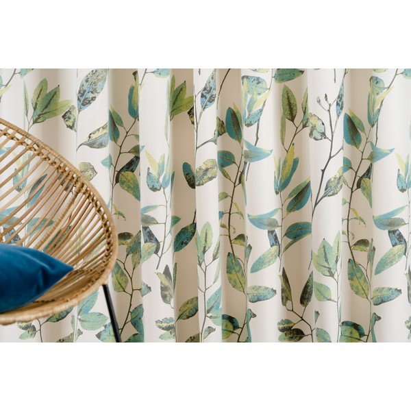 Tenda a ganci verde/crema 210x260 cm Maui - Mendola Fabrics-image-1