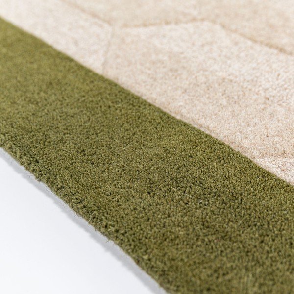 Tappeto verde/di colore naturale in lana tessuto a mano 200x290 cm Apex Border Wool – Flair Rugs-image-2