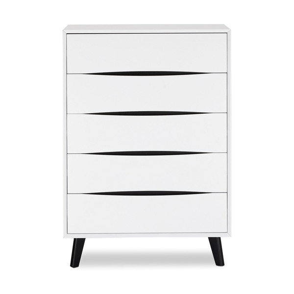 Cassettiera alta bianca 80x117 cm Lyon - Furnhouse