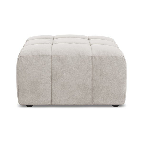 Poggiapiedi beige con rivestimento in velluto Aloha – Makamii