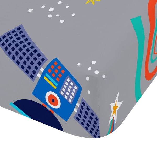 Lenzuolo con angoli per bambini grigio per letto singolo 90x190 cm Lost In Space – Catherine Lansfield
