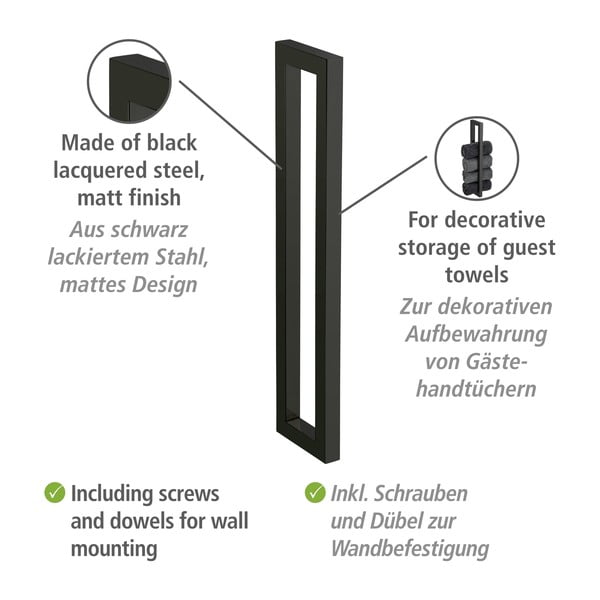 Porta asciugamani a parete in acciaio Reitani - Wenko-image-3