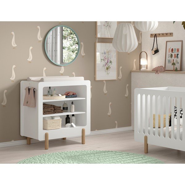 Cassettiera per bambini bianca con fasciatoio 88x95x57 cm Smile – Vipack-image-1