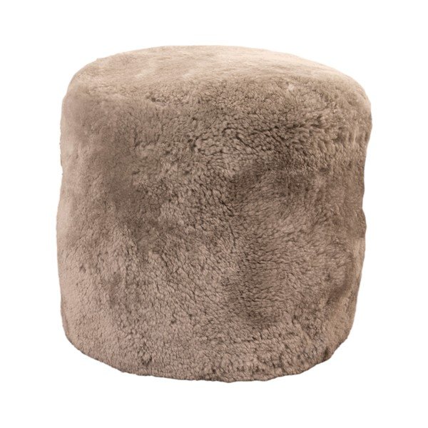 Rivestimento del pouf in pelle di pecora grigia - Native Natural