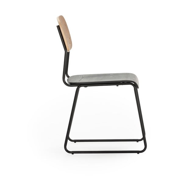 Set di sedie da pranzo in frassino decorato in nero e naturale 2 pz Aira - Marckeric-image-3